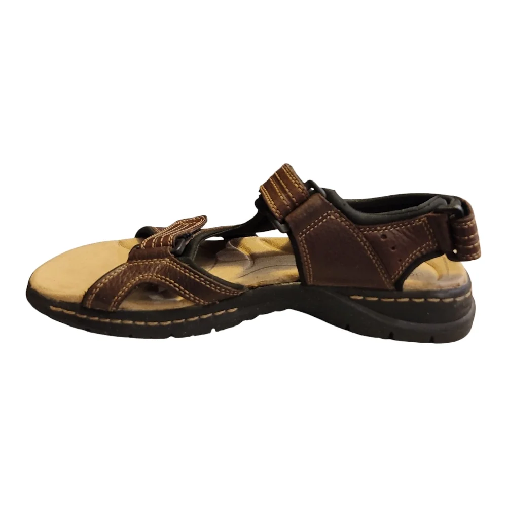 Dockers sandals brown leather H&L adjustable padded straps 11M mens soft insole